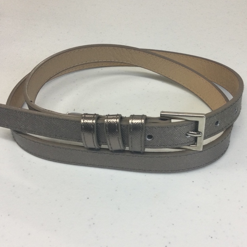 Pewter Gray Belt with Siver buckle - 46” long